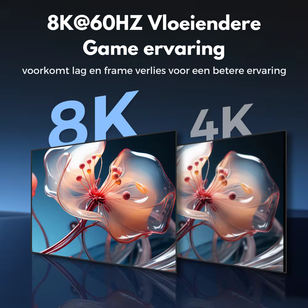 HDMI naar HDMI Kabel – Ultra High Speed - 8K 60Hz - 4K 120Hz voor Haarscherpe Beeldkwaliteit - 2.1 HDMI - 48Gbps - 1 Meter