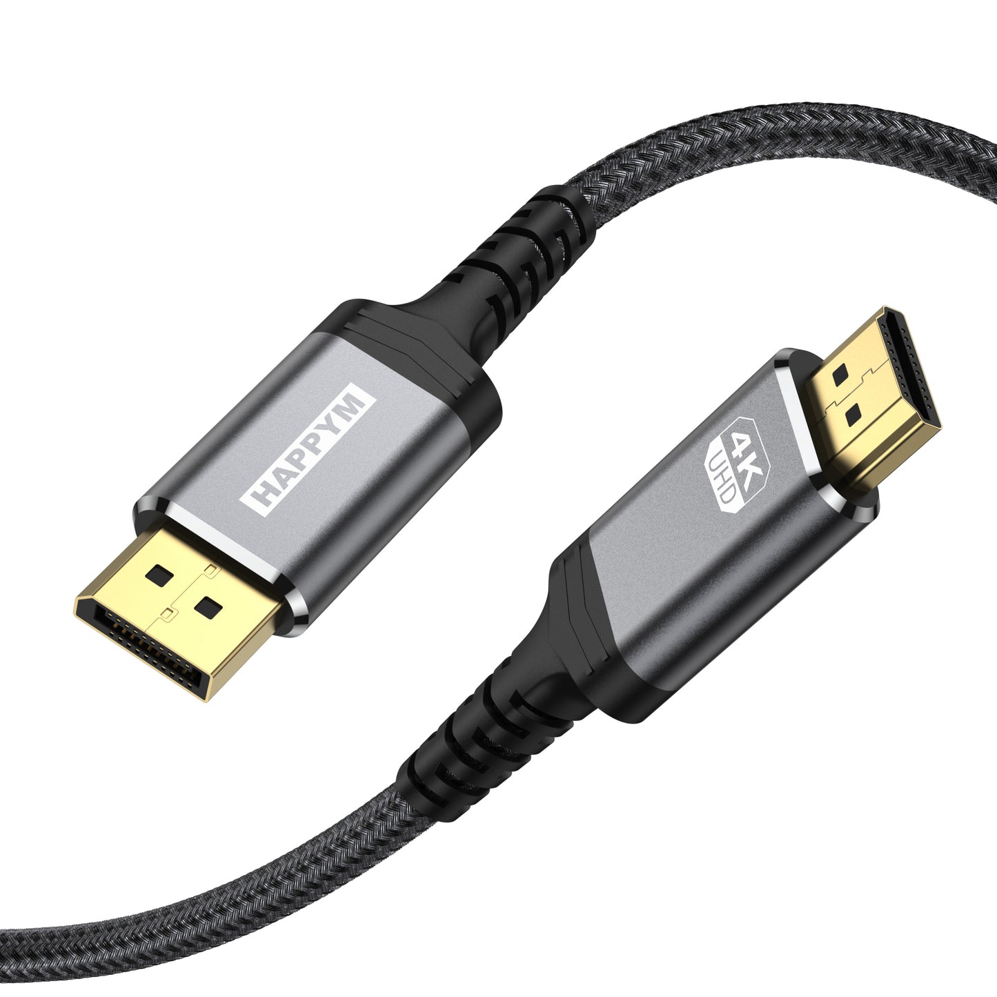 Happym DisplayPort naar HDMI Kabel 1M – 4K30Hz Ultra High Speed – Haarscherpe Beeldkwaliteit voor TV en Monitor