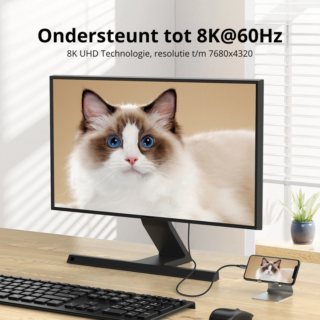 Happym USB C 4.0 Kabel 1M – 40Gbps Dataoverdracht – 240W PD Snelladen – Duurzaam Nylon Gevlochten voor Laptop en Smartphone