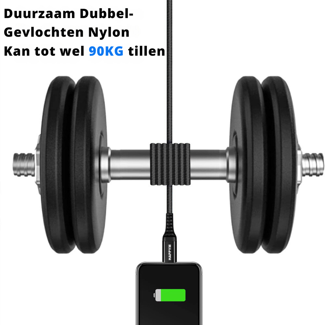 Lightning naar USB Kabel 1M – iPhone Snelle Oplaadkabel Nylon