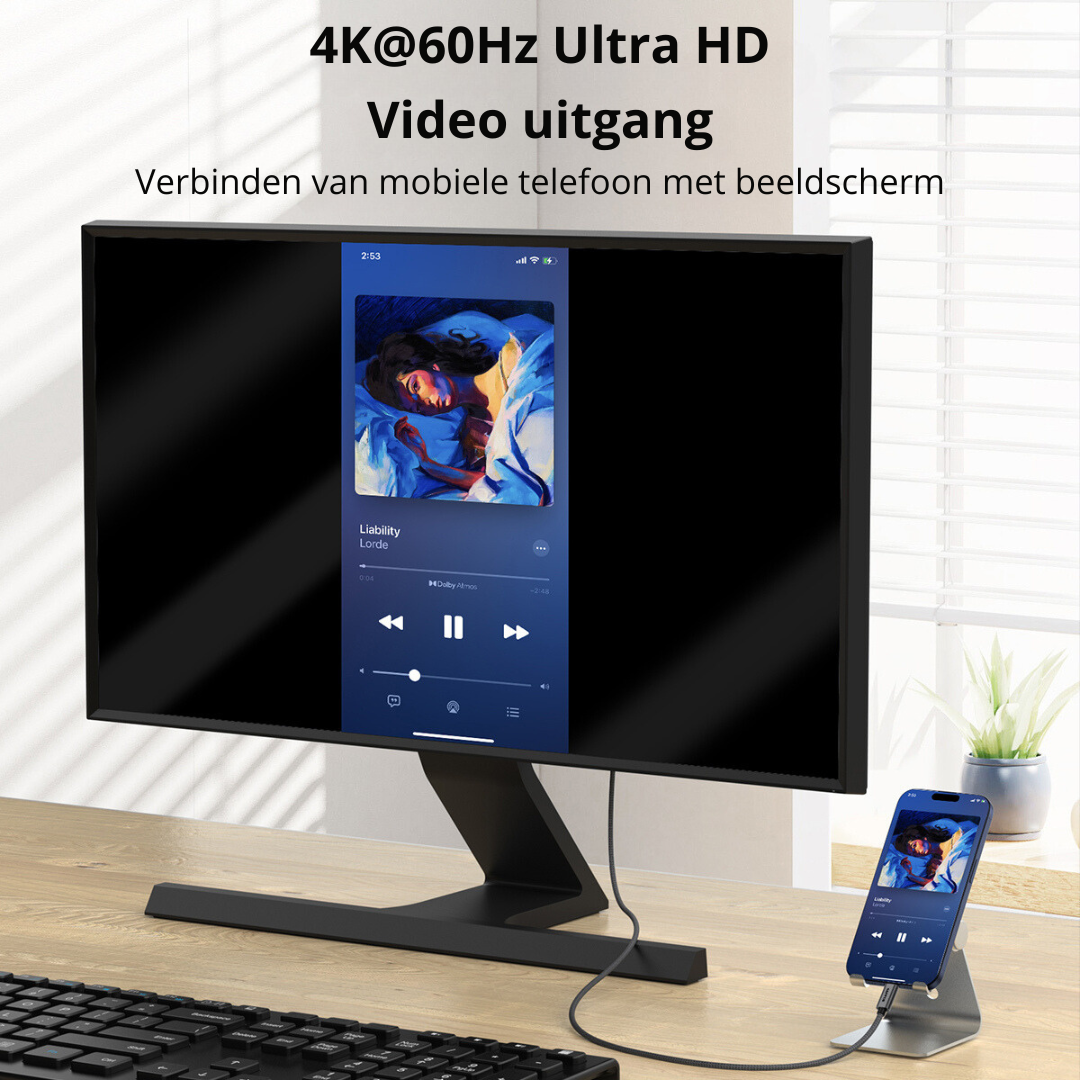 Happym USB-C 3.2 Kabel 3M - 20Gbps Dataoverdracht - 240W PD Snelladen - Duurzaam Nylon Gevlochten voor iPhone en iPad
