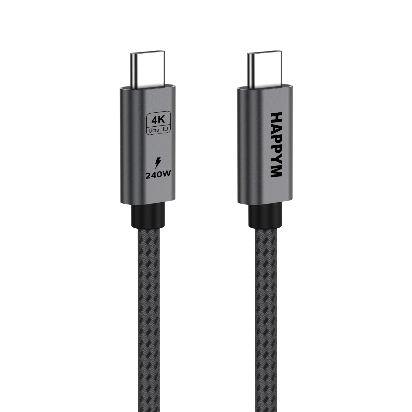 Happym USB-C 3.2 Kabel 3M - 20Gbps Dataoverdracht - 240W PD Snelladen - Duurzaam Nylon Gevlochten voor iPhone en iPad