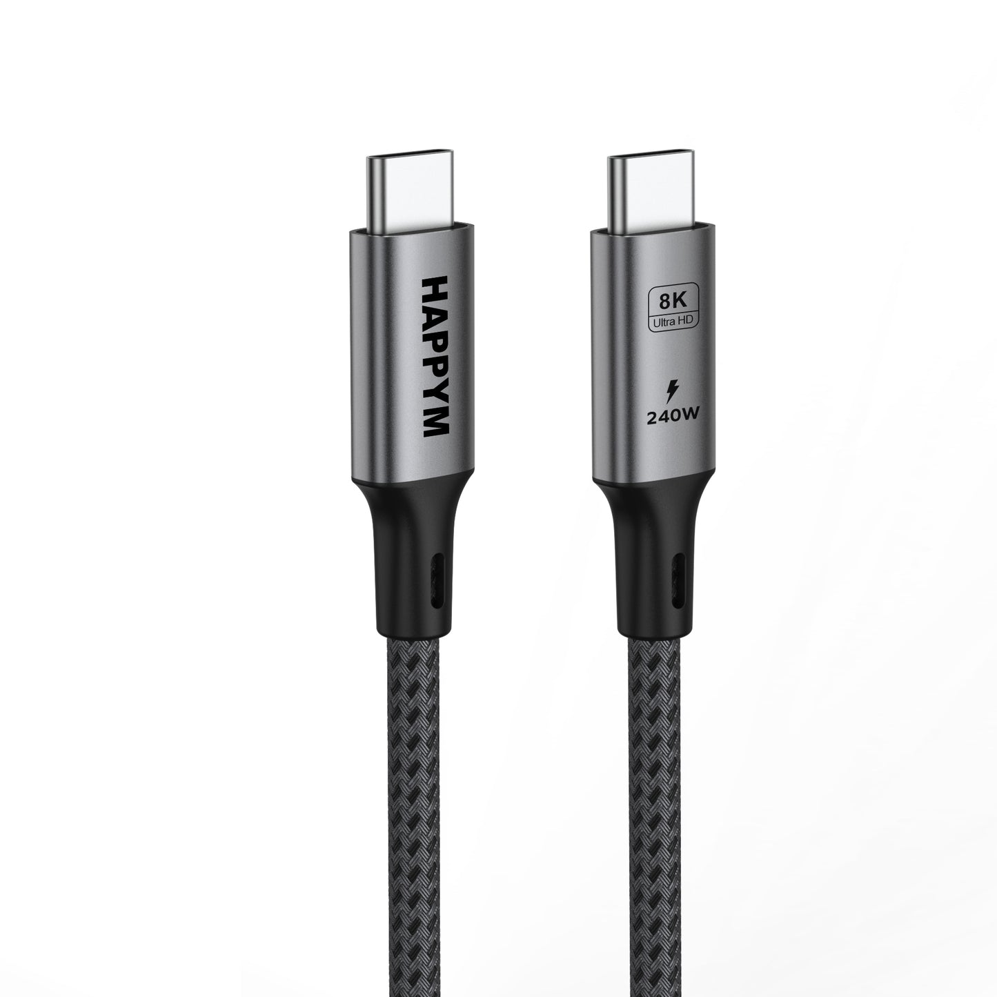 Happym USB C 4.0 Kabel 1M – 40Gbps Dataoverdracht – 240W PD Snelladen – Duurzaam Nylon Gevlochten voor Laptop en Smartphone
