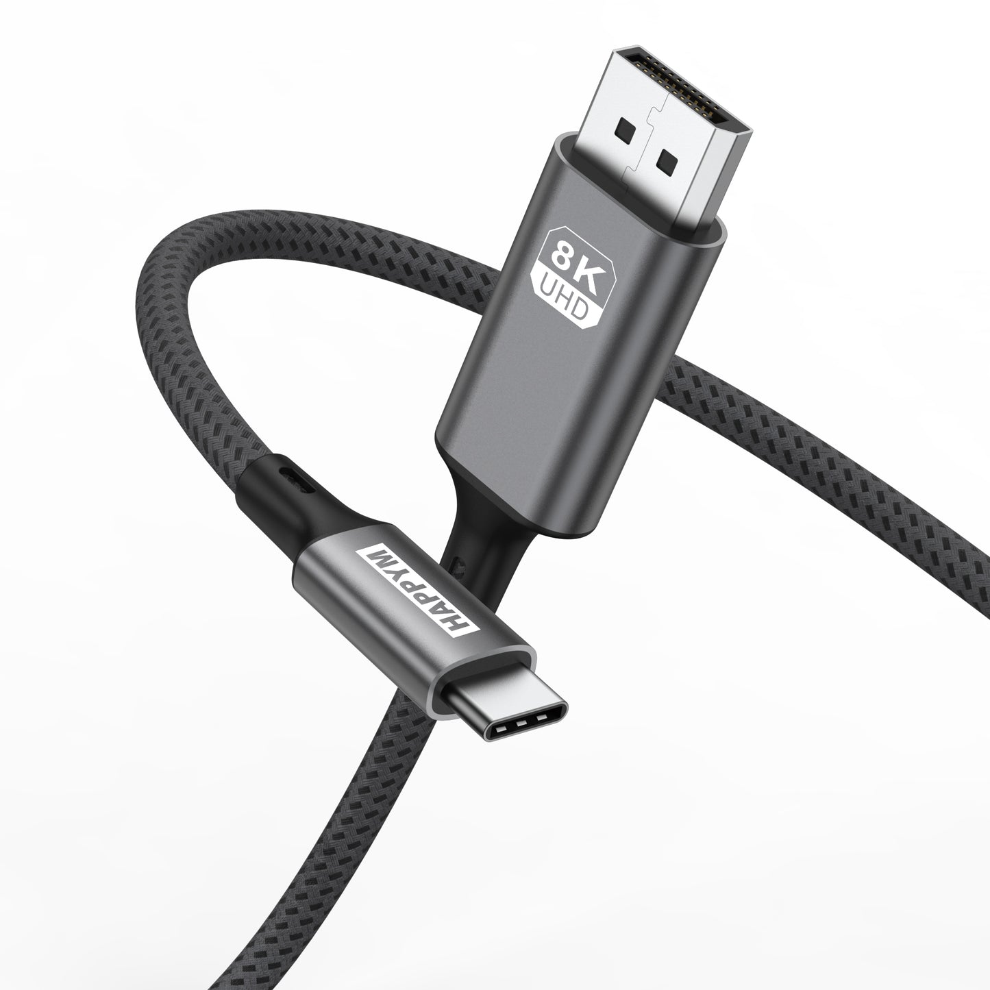 Happym USB C naar Displayport Kabel – Ultra High Speed 8K60Hz voor Haarscherpe Beeldkwaliteit - 1.8 Meter