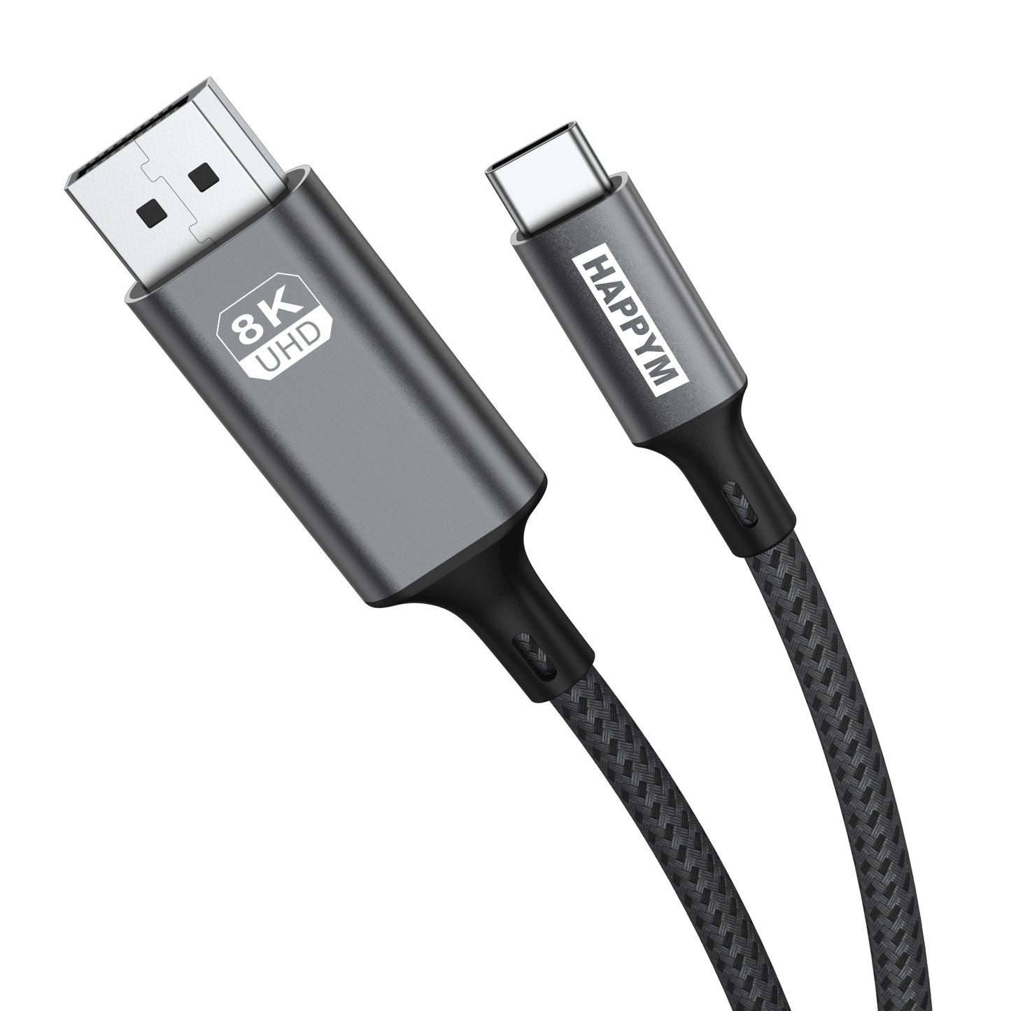 Happym USB C naar Displayport Kabel – Ultra High Speed 8K60Hz voor Haarscherpe Beeldkwaliteit - 1.8 Meter