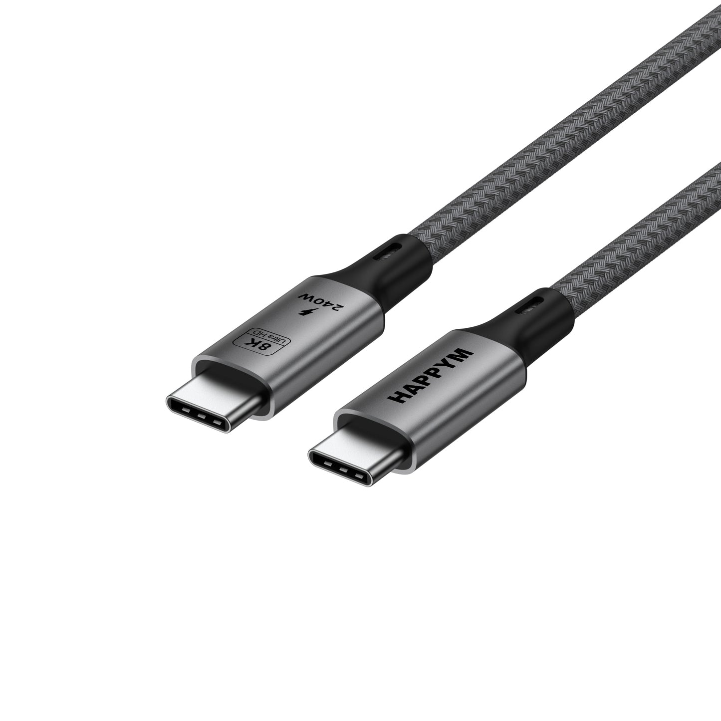 Happym USB C 4.0 Kabel 1M – 40Gbps Dataoverdracht – 240W PD Snelladen – Duurzaam Nylon Gevlochten voor Laptop en Smartphone