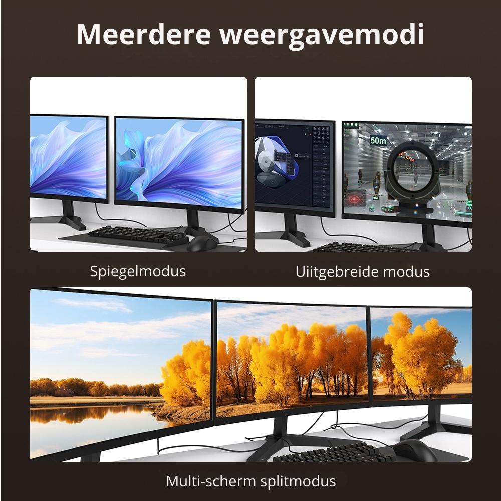 Happym DisplayPort naar HDMI Kabel 1M – 4K30Hz Ultra High Speed – Haarscherpe Beeldkwaliteit voor TV en Monitor