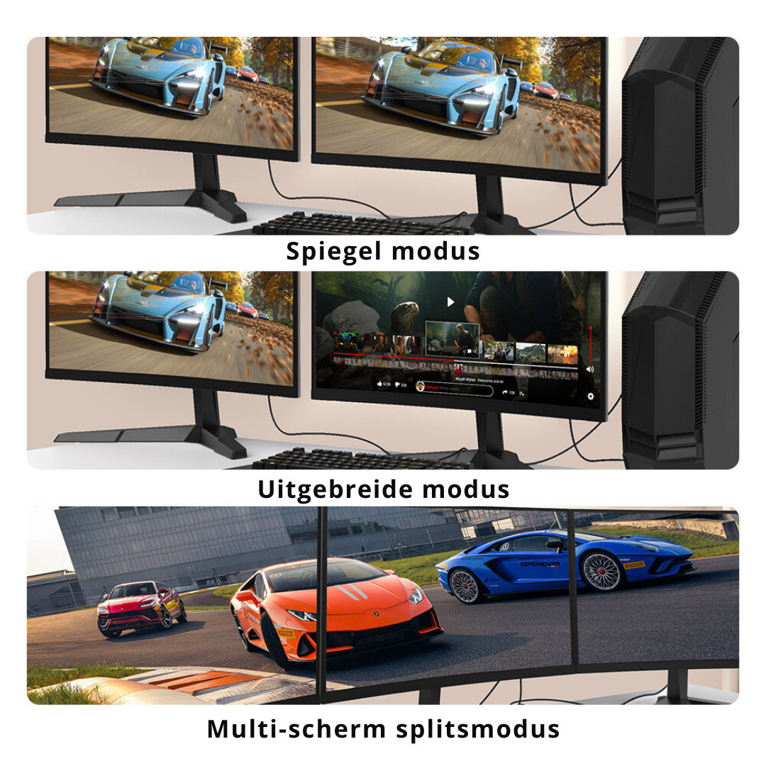 Happym Displayport 2.1 Kabel – Ultra High Speed 16K60Hz voor Haarscherpe Beeldkwaliteit - 3 Meter - 8k 120hz - 4k 240hz